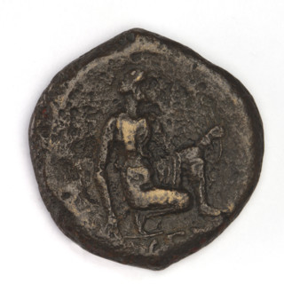 bronze coin, Chersonesos, Artemis kneeling, griffins, Artemis with a bow, eagle-headed griffin to