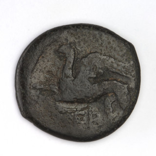 bronze coin, Chersonesos, griffins, kneeling Artemis, Artemis (mythology), dolphins, countermarks