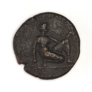 bronze coin, Chersonesos, griffins, kneeling Artemis, Artemis (mythology), Black Sea, Artemis with
