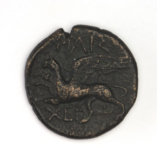 bronze coin, Chersonesos, griffins, kneeling Artemis, Artemis (mythology), Black Sea, Artemis with