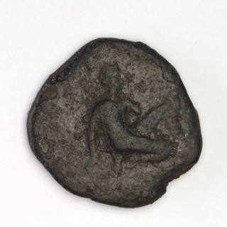 bronze coin, Chersonesos; kneeling Artemis with bow and arrow (Artemis kneeling on right knee to