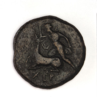 bronze coin, Chersonesos, bulls, Artemis killing a doe (iconographic), quivers, clubs, Black Sea,