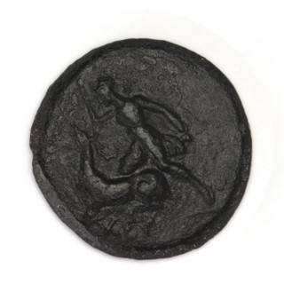Bronze coin, Chersonesos (Chersonesos Taurica), 300–290 BC. Obverse: Artemis to the left thrusting