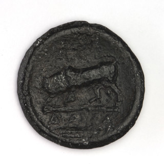 Bronze coin, Chersonesos (Chersonesos Taurica), 300–290 BC. Obverse: Artemis (Deva) facing left,