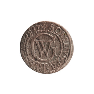 szelag by Ernest Pfahler (1627). Silver coin (diameter 16.2 mm, weight 0.62 g, axis 0°) struck in