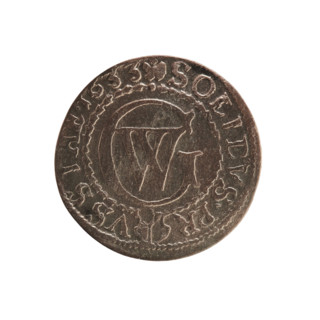 szelag; obverse: Prussian eagle with crowned letter S on its chest; rim inscription beginning with