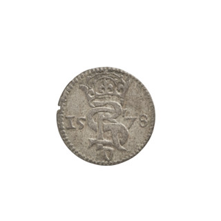 2 denarii, Gotard Kettler (Duke of Courland and Semigallia; 1561–1587). Potocki-Pilawa, monogram