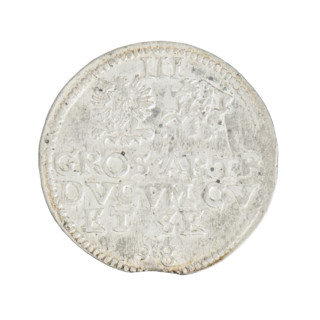 Trojak (with a bust of Wilhelm Kettler). Obverse: in the border a male bust turned to the right