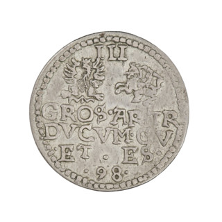 Trojak (with a bust of Wilhelm Kettler), Friedrich Kettler (Duke of Courland and Semigallia;