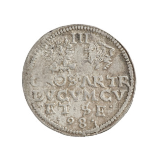Trojak (with a bust of Wilhelm Kettler). Obverse: in the border a male bust turned to the right