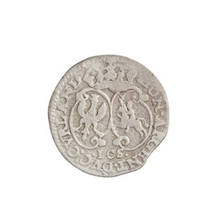 Grosz. Maker: Justyn Karol Schröder (master of the Mitawa mint 1763–1764). Obverse: Ernest Jan