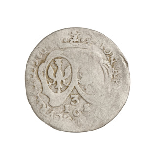 Trojak by Justyn Karol Schröder (master of the Mitawa mint 1763–1764), 1764. Coin of the Duchy of