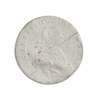 Trojak, Schmickert, Jan Fryderyk (fl. 1764–1765); obverse: in the border a male bust in armor