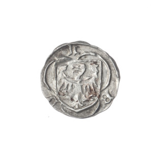Heller, Louis II (Duke of Brzeg; ca. 1380–1436) and Jadwiga of Silesia (St.; 1174–1243); obverse:
