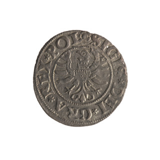 Gdansk szelag, Sigismund I the Old (King of Poland; 1506–1548). Copper coin (szelag), 1532, Gdansk,