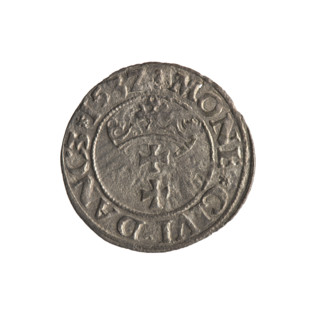 Gdansk szelag, Sigismund I the Old (King of Poland; 1506–1548); Polish coin; obverse: Eagle of