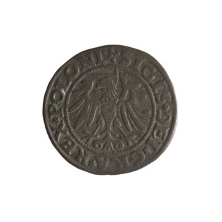 Gdansk szelag, Sigismund I the Old (King of Poland; 1506–1548). Polish coin (1532). Obverse: Eagle