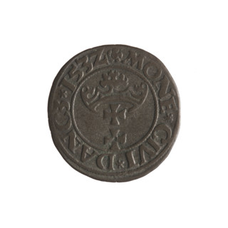 Gdansk szelag, Sigismund I the Old (King of Poland; 1506–1548). Polish coin (1532). Obverse: Eagle