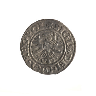 Gdansk szelag, Sigismund I the Old (King of Poland; 1506–1548). Obverse: Eagle of Royal Prussia; in