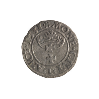 Gdansk szelag, Sigismund I the Old (King of Poland; 1506–1548). Obverse: Eagle of Royal Prussia; in