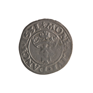 Gdansk szelag, Sigismund I the Old (King of Poland; 1506–1548). Polish coin, 1531. Obverse: Eagle