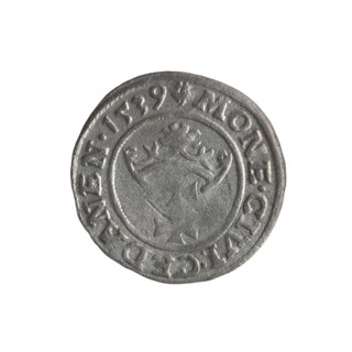 Gdansk szelag, Sigismund I the Old (King of Poland; 1506–1548). Obverse: Eagle of Royal Prussia, in