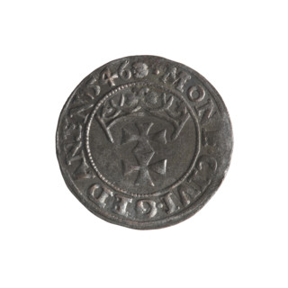 Gdansk szelag, Sigismund I the Old (King of Poland; 1506–1548). Obverse: Eagle of Royal Prussia; in