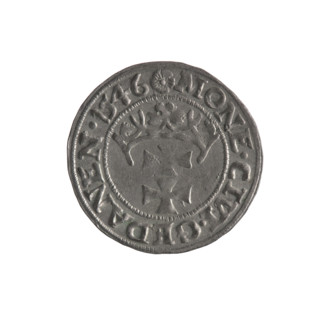 Gdansk szelag, Sigismund I the Old (King of Poland; 1506–1548). Obverse: Eagle of Royal Prussia; in