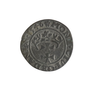 Gdansk szelag, Sigismund I the Old (King of Poland; 1506–1548); obverse: Eagle of Royal Prussia, in