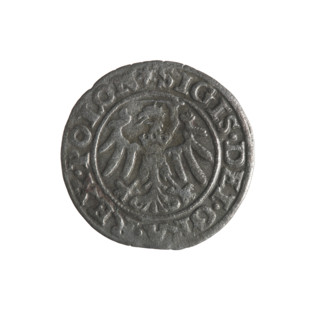 Gdansk szelag, Sigismund I the Old (King of Poland; 1506–1548); 1546; Obverse: Eagle of Royal
