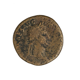 Nerva (30–98; Roman emperor 96–98) — Coin, Rome, 97 CE. Obverse inscription RVA CAES AVG. Fortuna