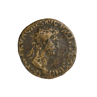 Nerva (30–98; Roman emperor 96–98). Coin, Rome, 97 CE. Obverse: Nerva's head right, wearing a