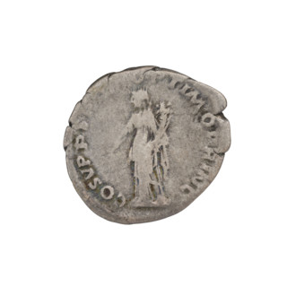 Denarius, Trajan (53–117; Roman emperor 98–117). Obverse: head of Trajan with laurel wreath facing