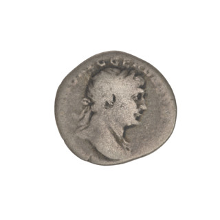 Denarius, Trajan (53–117; Roman emperor 98–117). Obverse: head of Trajan right, decorated with a