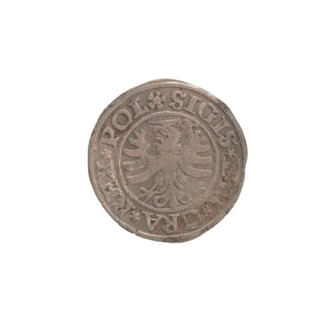 Gdansk szelag, Sigismund I the Old (King of Poland; 1506–1548). Polish coin (1530). Obverse: Eagle