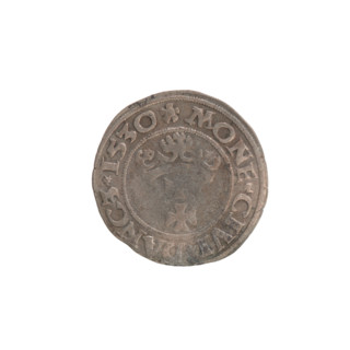 Gdansk szelag, Sigismund I the Old (King of Poland; 1506–1548). Polish coin (1530). Obverse: Eagle