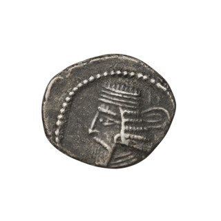 Drachma of Gotarzes II (King of the Parthians; 40–51). Obverse: bust of Gotarzes II wearing a