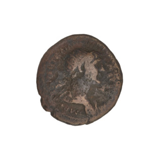 Semis, Trajan (53–117; Roman Emperor 98–117). Bronze coin (weight 4.15 g), 114–117. Obverse: head