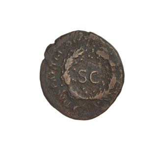 Semis, Trajan (53–117; Roman Emperor 98–117). Bronze coin (weight 4.15 g), dated 114–117. Obverse: