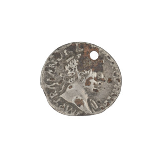 Subaeratus denarius, Trajan (53–117; Roman emperor 98–117). Obverse: Trajan's head facing right,