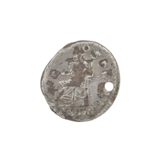 Subaeratus denarius, Trajan (53–117; Roman emperor 98–117). Obverse: Trajan's head facing right,
