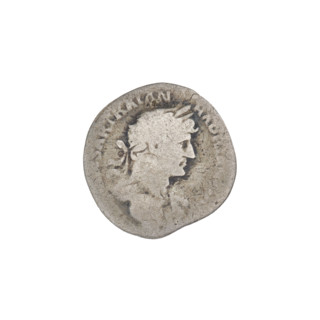 Denarius, Hadrian (76–138; Roman emperor 117–138). Obverse: head of Hadrian right, laurel wreath in