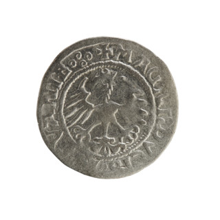 Lithuanian half-grosz, Sigismund I the Old (King of Poland; 1506–1548). Silver coin (half-grosz),