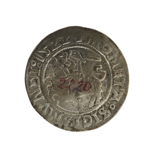 Lithuanian half-grosz, Sigismund I the Old (king of Poland; 1506–1548). R8 (rarity). Polish coin