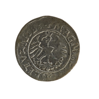 Lithuanian half-grosz, Sigismund I the Old (king of Poland; 1506–1548). R8 (rarity). Polish coin of