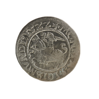 Lithuanian half-grosz, Sigismund I the Old (king of Poland; 1506–1548). Silver coin (half-grosz),