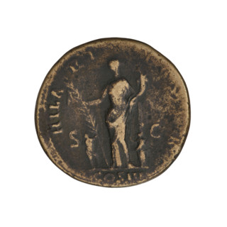 Dupondius, Hadrian (76–138; Roman Emperor 117–138). Obverse: head of Hadrian right wearing a