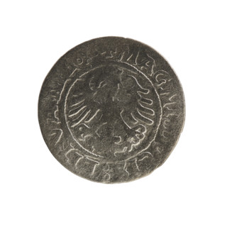 Lithuanian half-grosz, Sigismund I the Old (king of Poland; 1506–1548). R8 (rarity). Polish coin of