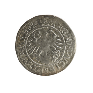 Lithuanian half-grosz, Sigismund I the Old (king of Poland; 1506–1548), 1522. Silver coin