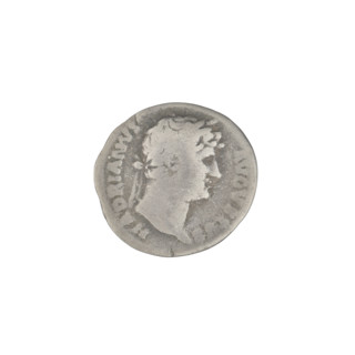 Denarius, Hadrian (76–138; Roman emperor 117–138). Obverse: head of Hadrian in laurel wreath facing